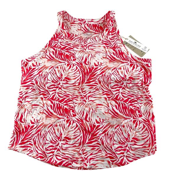 Tommy Bahama Women's Pure Coral Abby Monstera Mirage Halter Tank Top Size XL - Picture 4 of 8